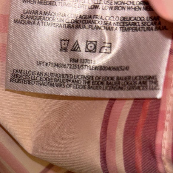 Eddie Bauer Ladies Short Sleeve Adventure Top XL Peach Starling Plaid - Picture 8 of 13